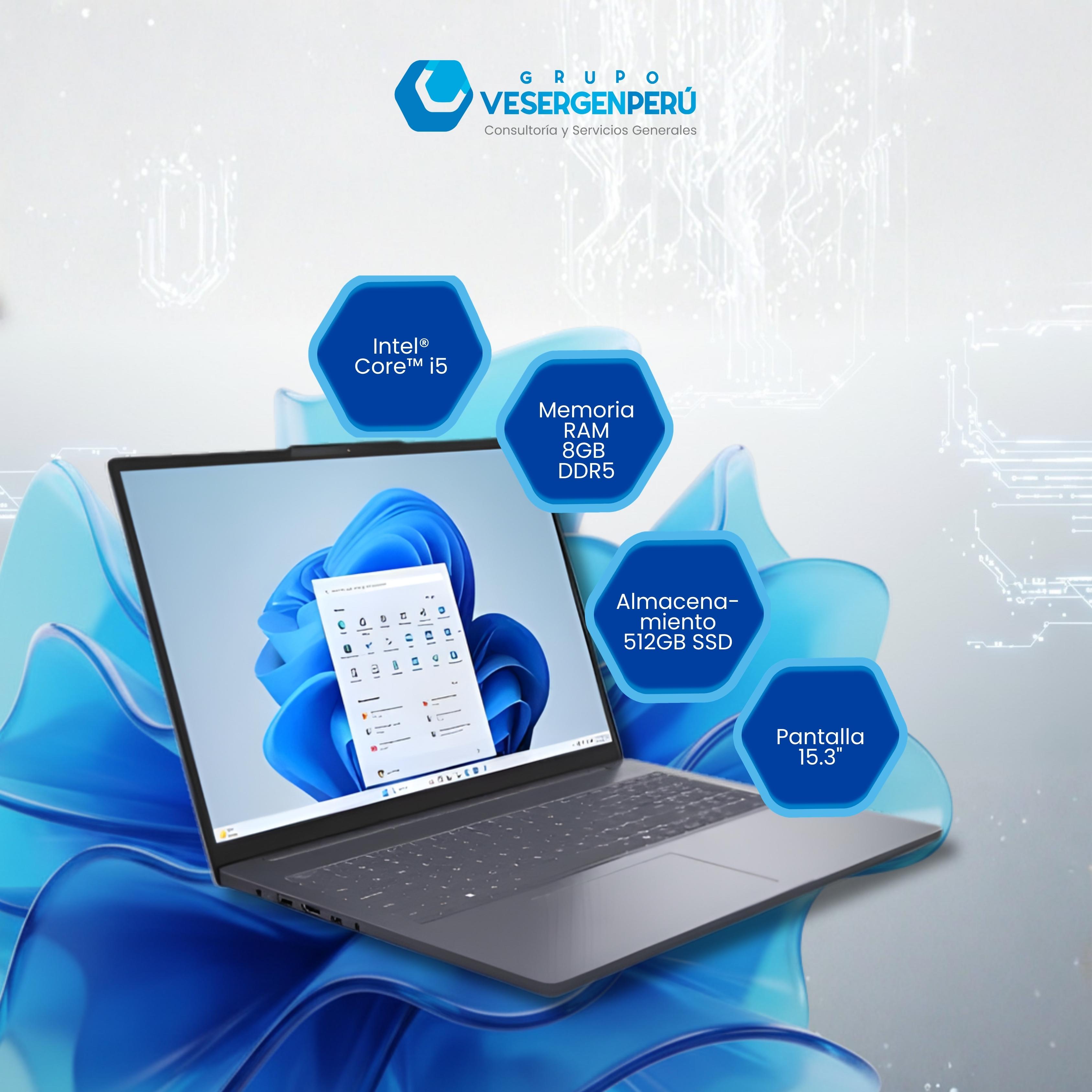 Notebook Lenovo IdeaPad Slim 3, 15.3" WUXGA IPS, Core i5-13420H 2.1/4.6GHz, 8GB DDR5-4800, SSD M.2 512 GB